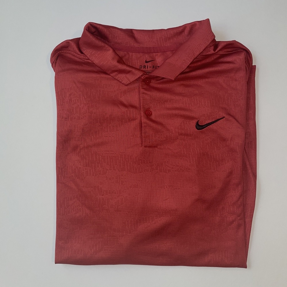 Nike Dri-Fit Standard Fit XXL Classic Red Golf Polo.  Faint Designs.